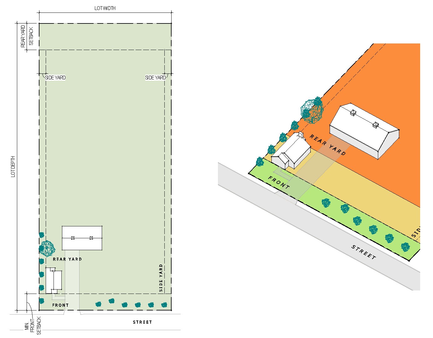A diagram of a building and a diagram of a building