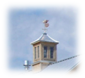 A weather vane on a building