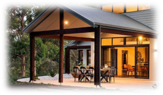 A house with a covered patio